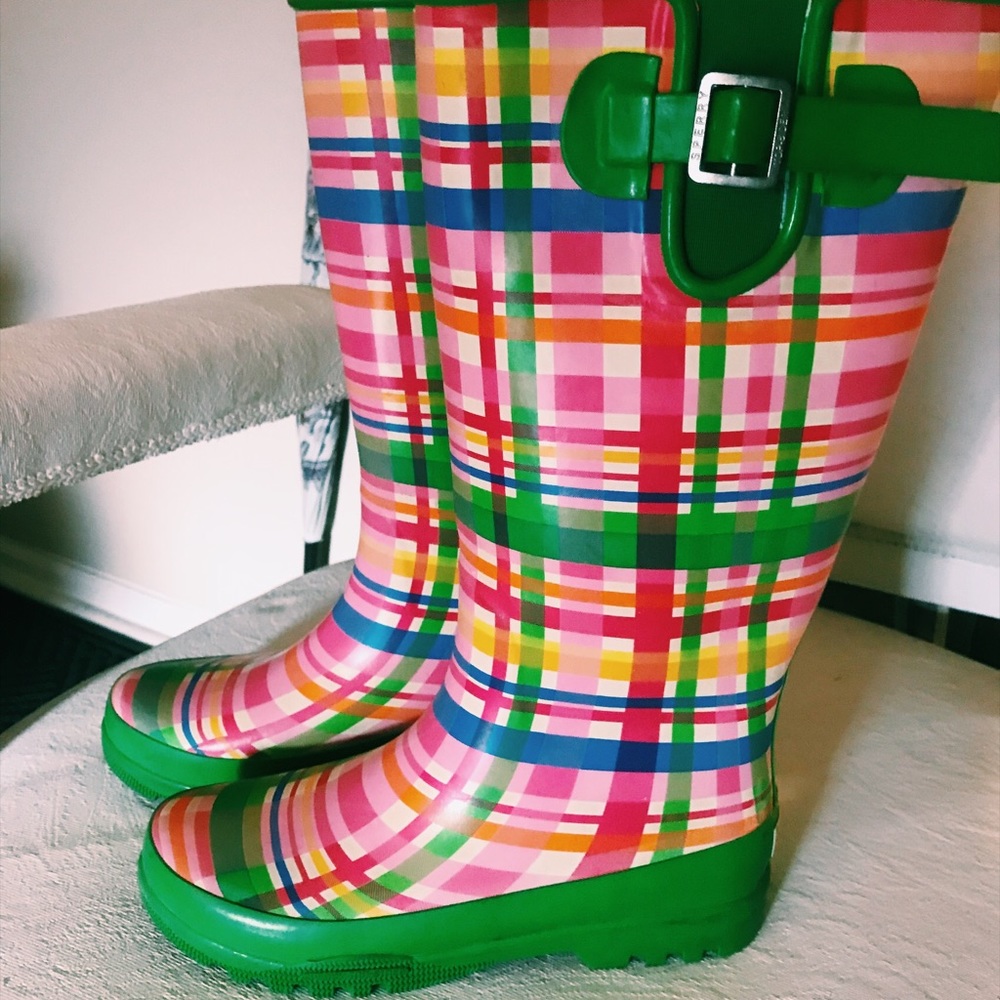 Sperry Multi-colored plaid Women’s Rain boots - Picture 3 of 8